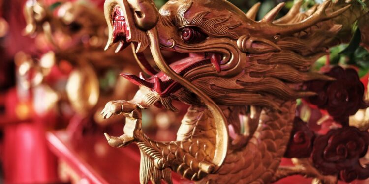 História dragão começou circular virar
