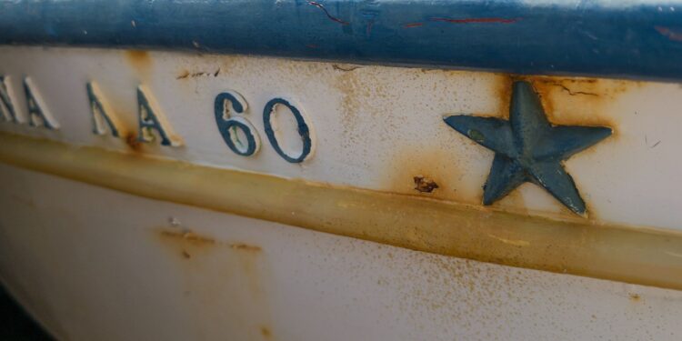 Fazendeiro mostra barco esquecido alto