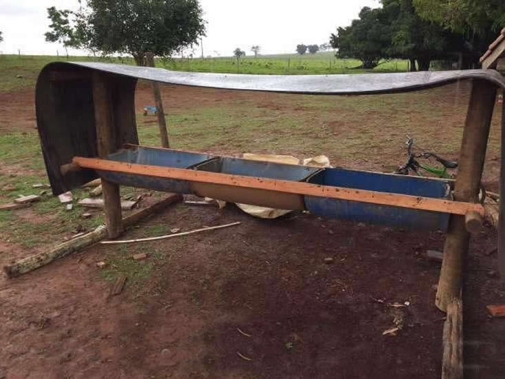 cocho com teto de borrachão