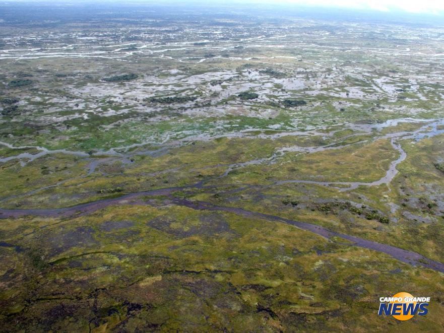 area de pantanal inundada pelo rio taquari