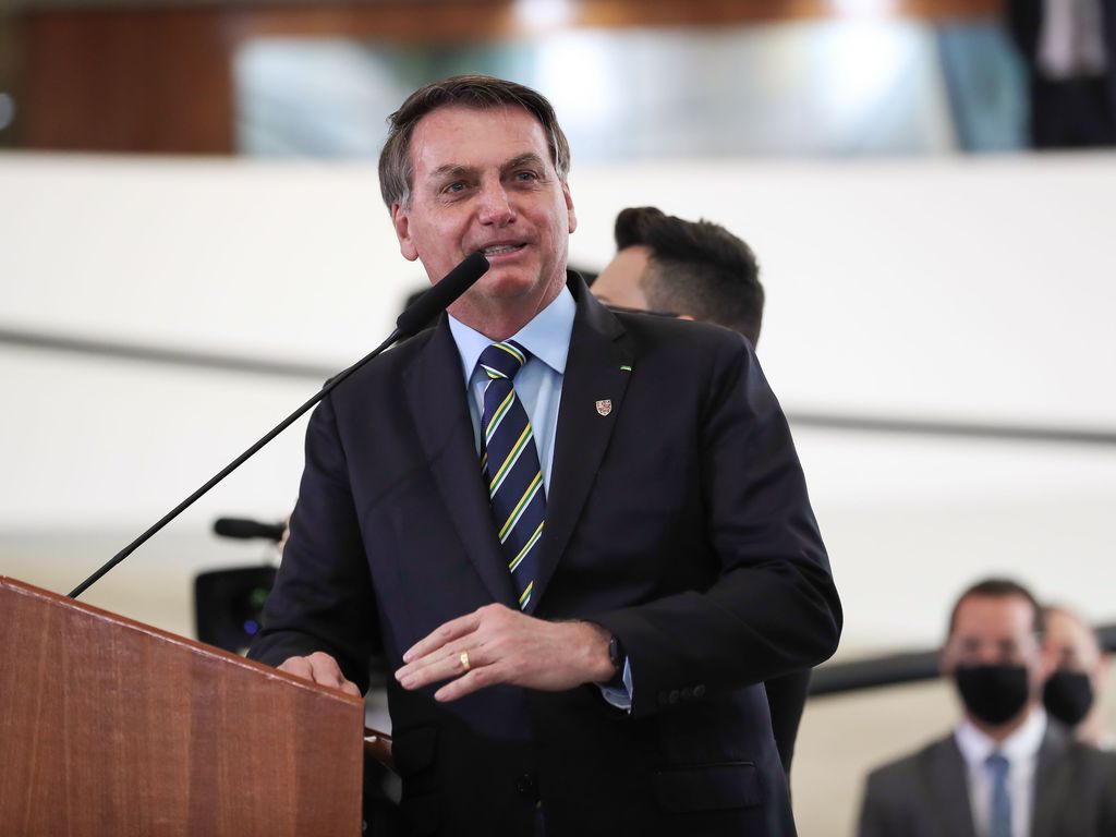 O presidente da República, Jair Bolsonaro, fala durante a solenidade de Posse dos ministros das Comunicações e da Ciência, Tecnologia e Inovações