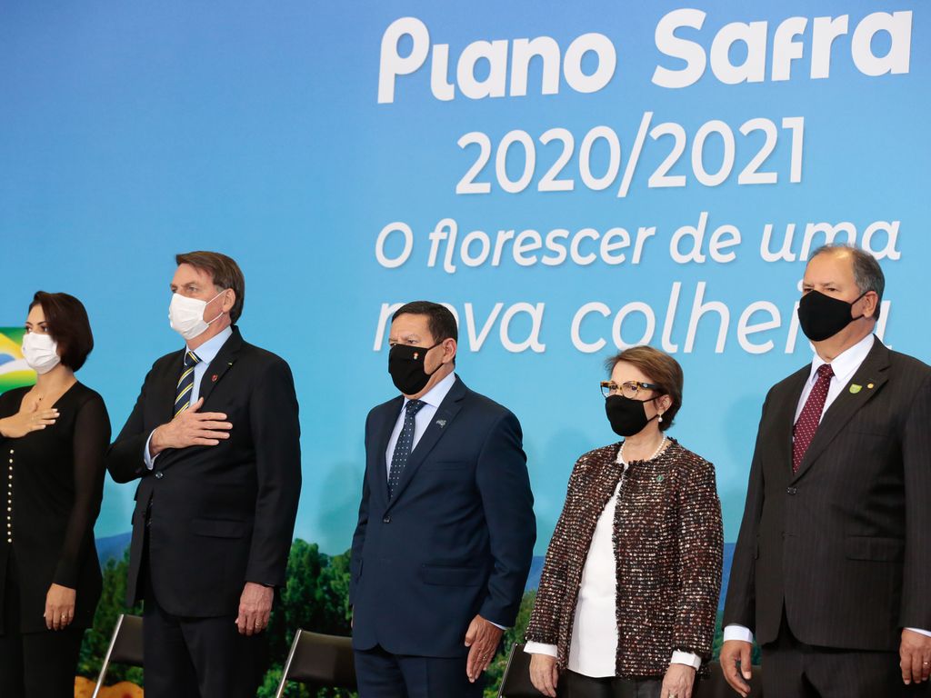 Presidente da República, Jair Bolsonaro, durante cerimônia de lançamento do Plano Safra 2020-2021