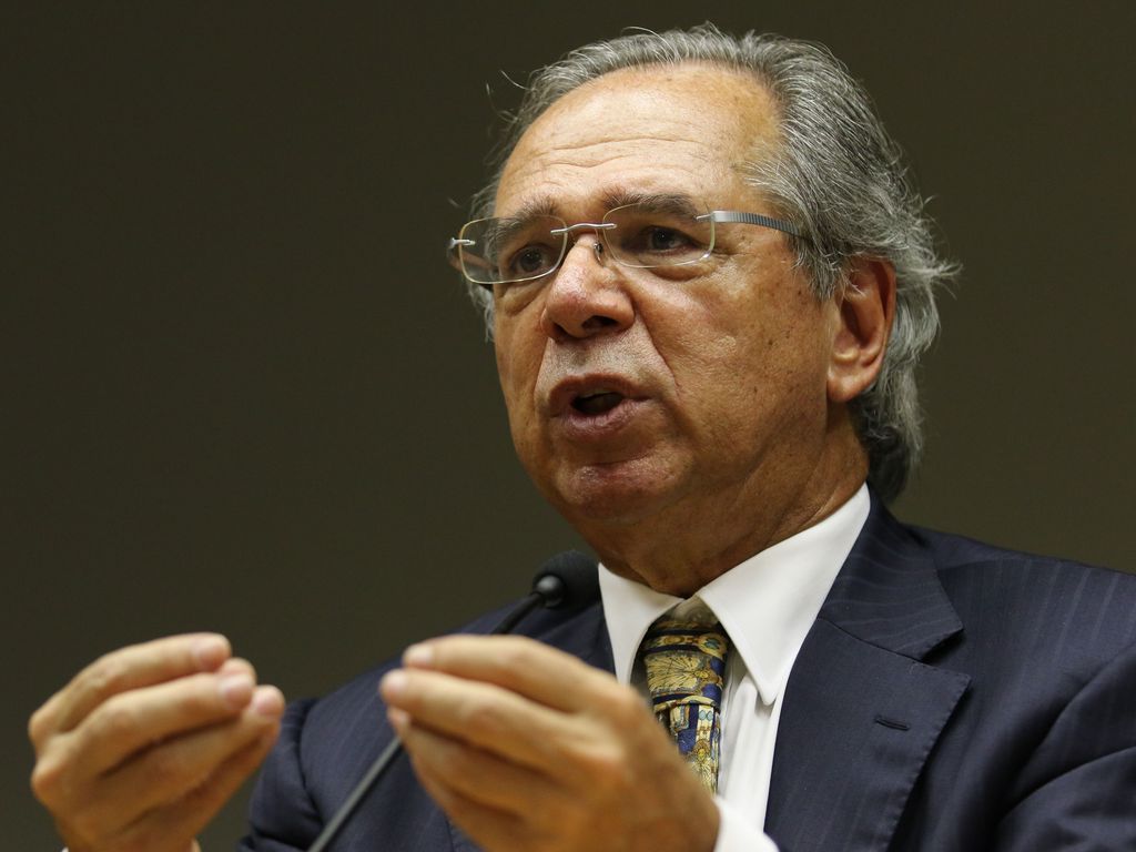 Entrevista coletiva do ministro da economia, Paulo Guedes