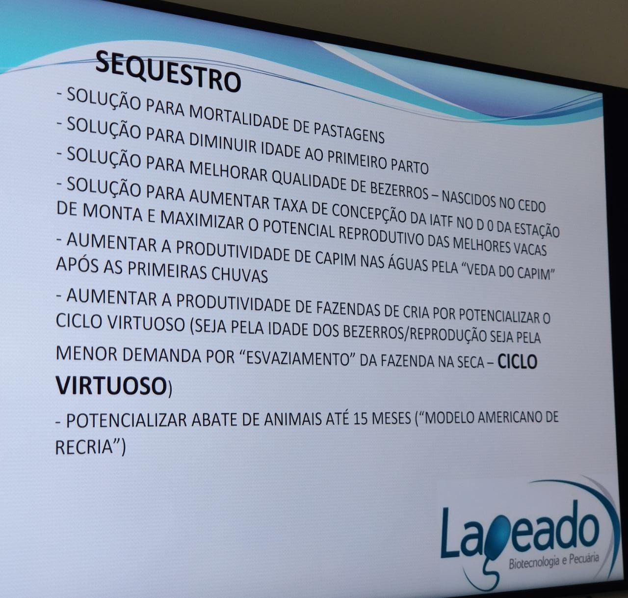 sequestro de animais na seca caracteristicas