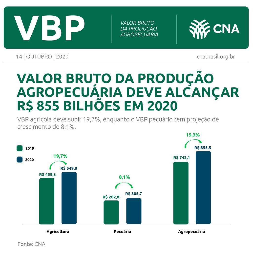 Valor Bruto da Produção Agropecuária (VBP) deve subir 15% em 2020
