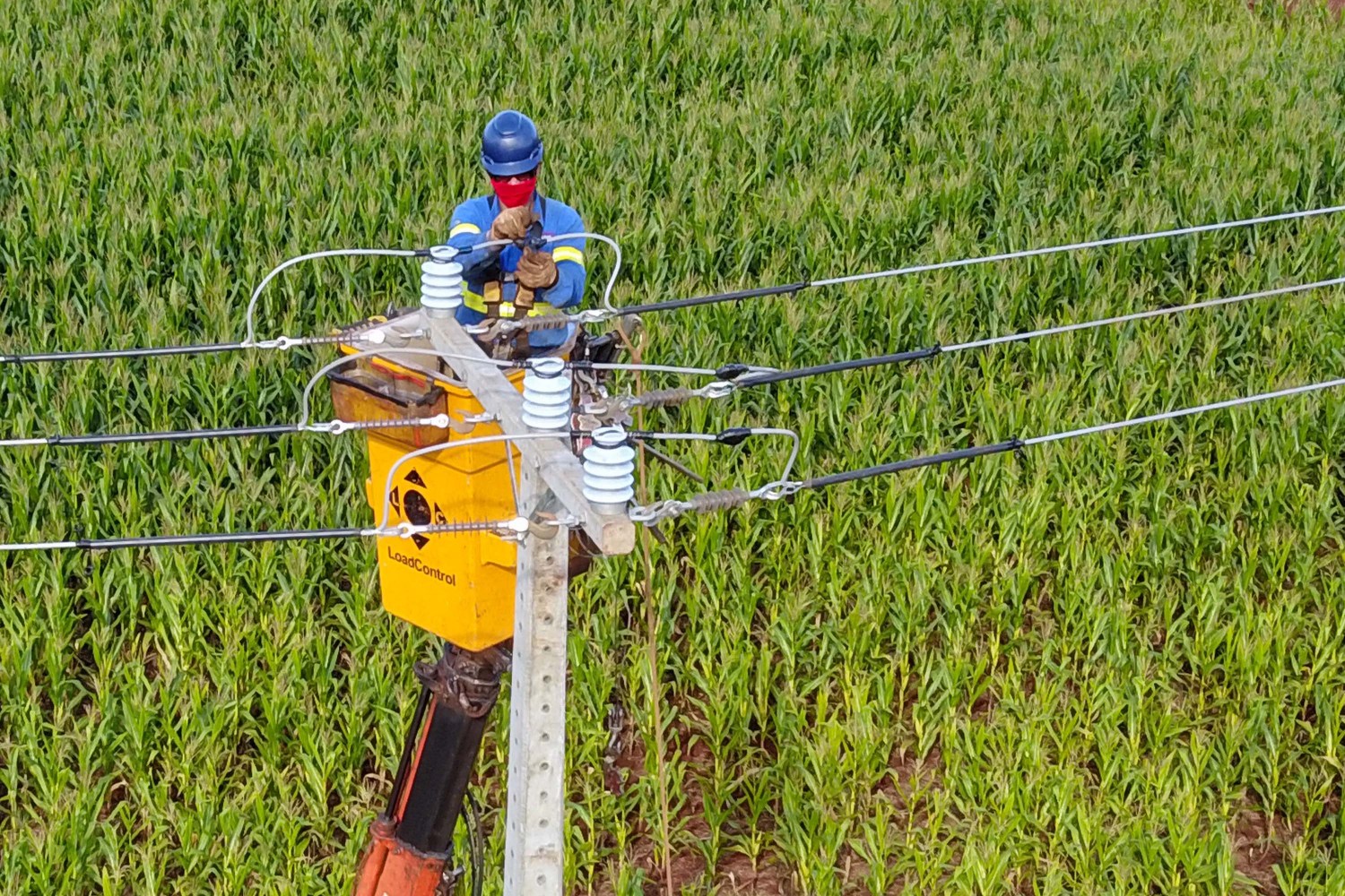 instalação de energia elétrica no campo