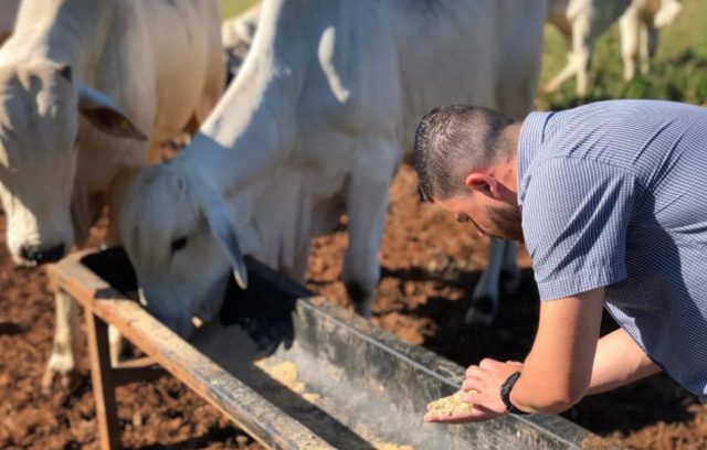 Aluno de Zootecnia da Fazu realiza experimento — Foto: Divulgação Fazu