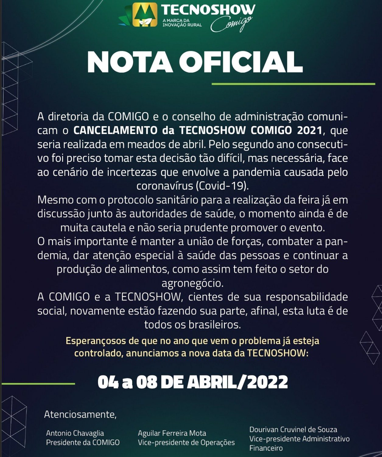 nota oficial - tecnoshow comigo