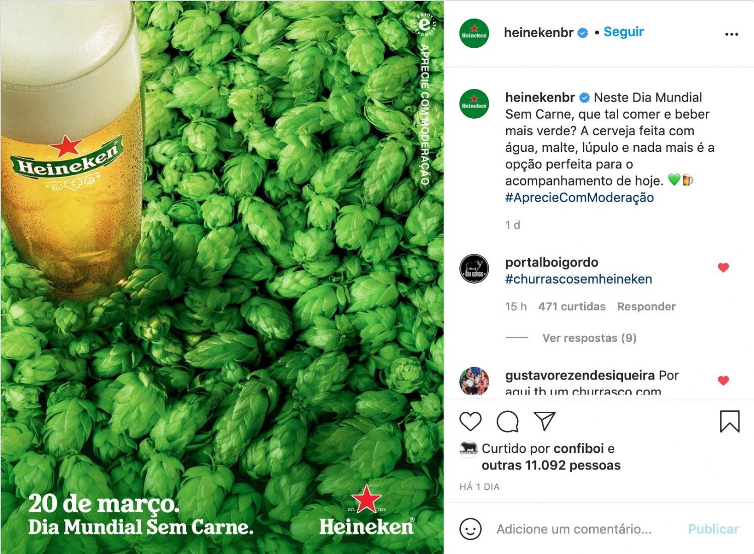 dia mundial sem carne heineken