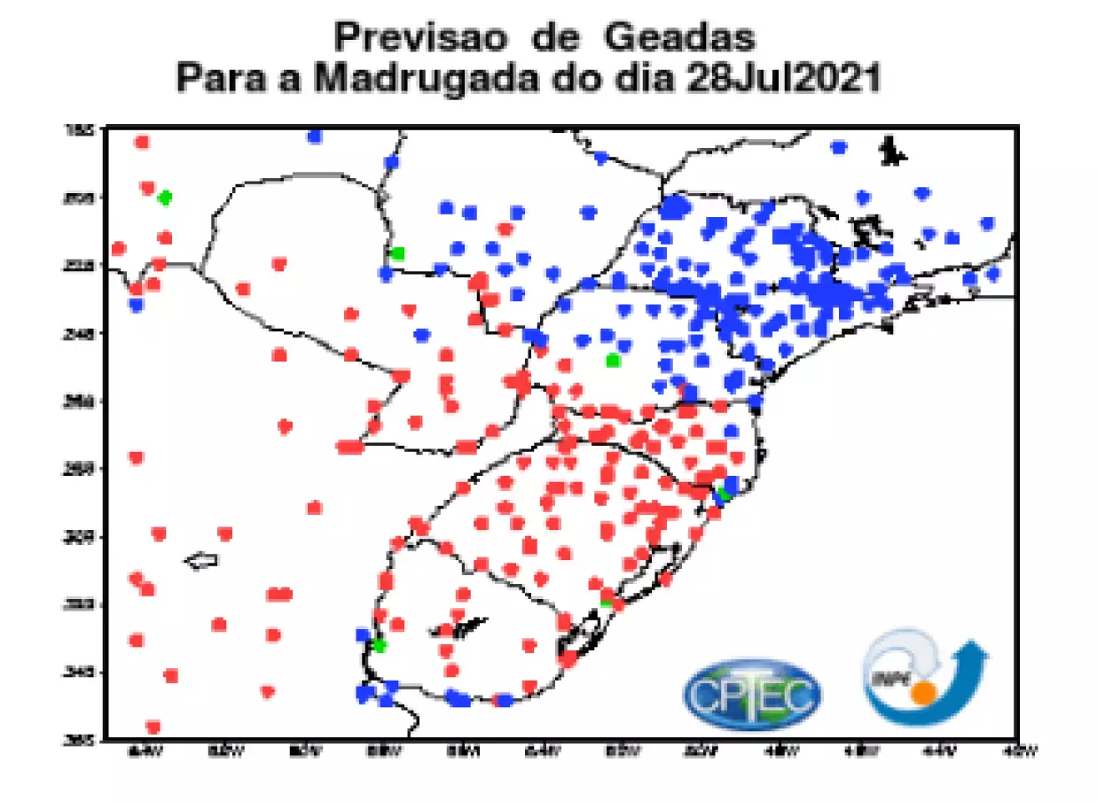 Embrapa lança alerta com base em previsões do INPE-CPTEC