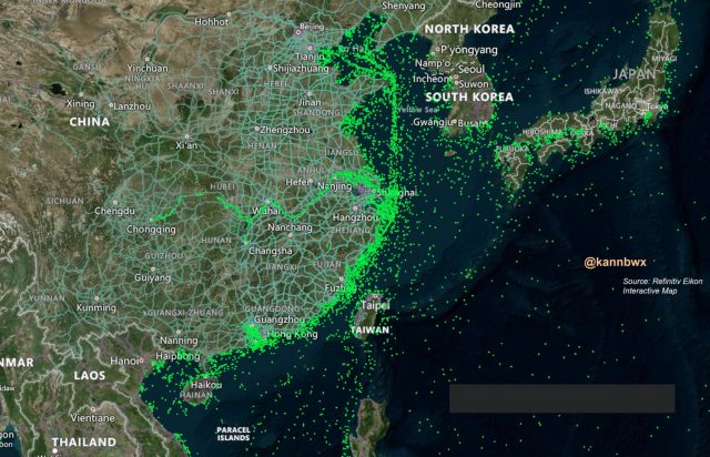 congestionamento de navios na china