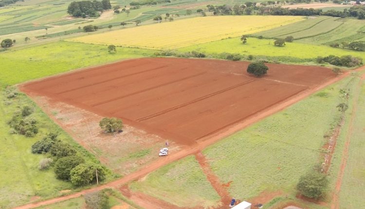 Unidade de Referência em Manejo de Água (URMA) tem 2 ha e pode receber diversos tipos de experimentos com culturas de grãos irrigados por gotejamento subterrâneo. Foto: Fabiano Bastos