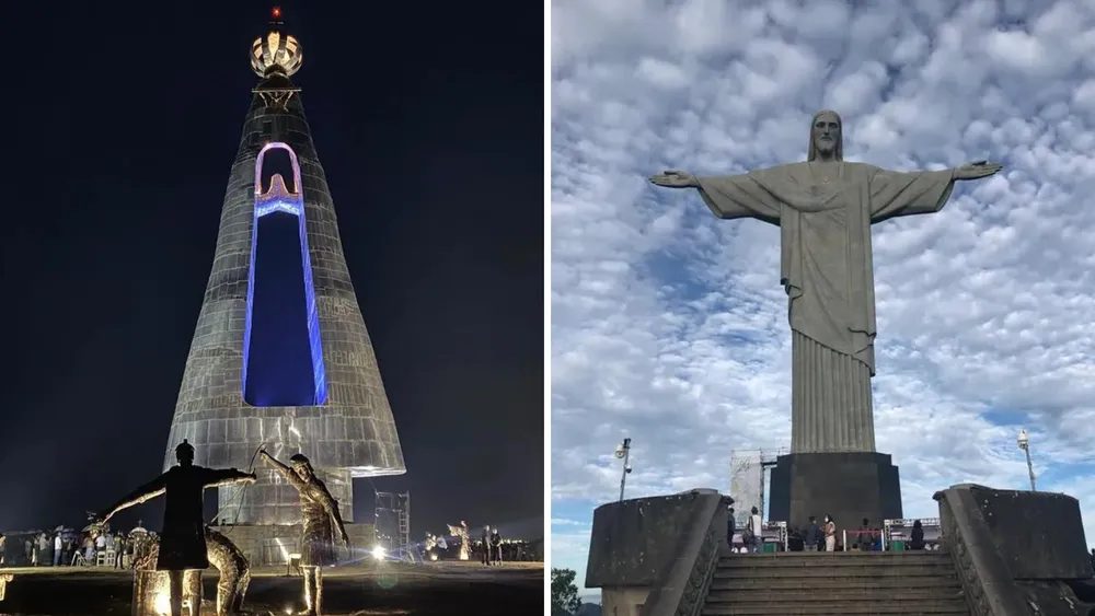 Maior que Cristo Redentor, veja como é o monumento em homenagem à Nossa Senhora inaugurado em Aparecida, SP. — Foto: