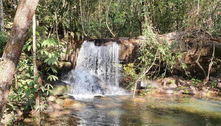 Cachoeira na propriedade de Carlos Sfreddo
