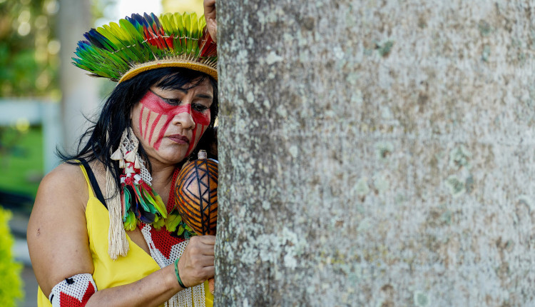 A indígena Valdelice Veron, uma das principais representantes da etnia guarani-kaiowá em Mato Grosso do Sul