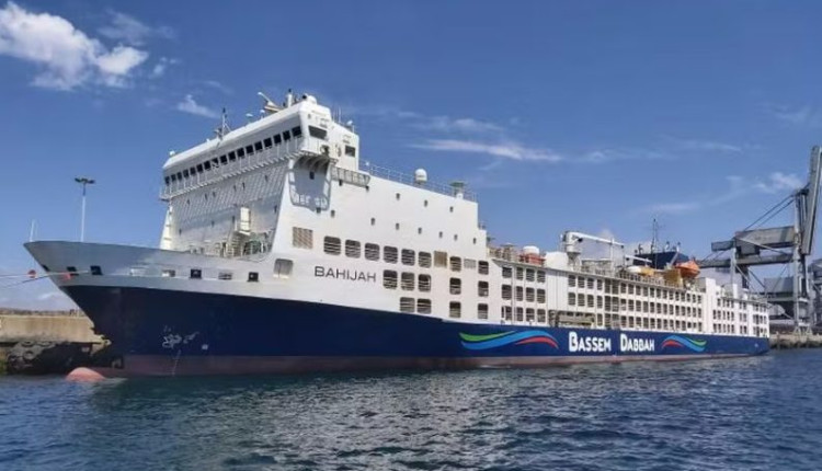 MV Bahijah deixou a Austrália em direção ao Oriente Médio, no começo de janeiro, mas o capitão do navio optou por retornar devido ao agravamento dos conflitos na região do Mar Vermelho — Foto: Reprodução/Vesselfinder/Carlos Sequeira