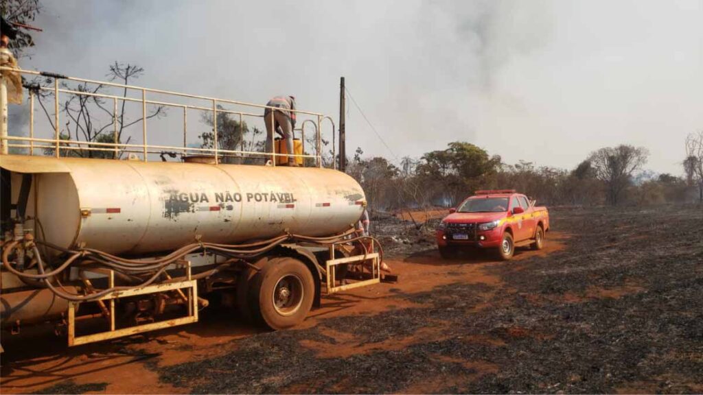 Bombeiros atuam em incêndio florestal de grandes proporções em MG; Veja vídeo