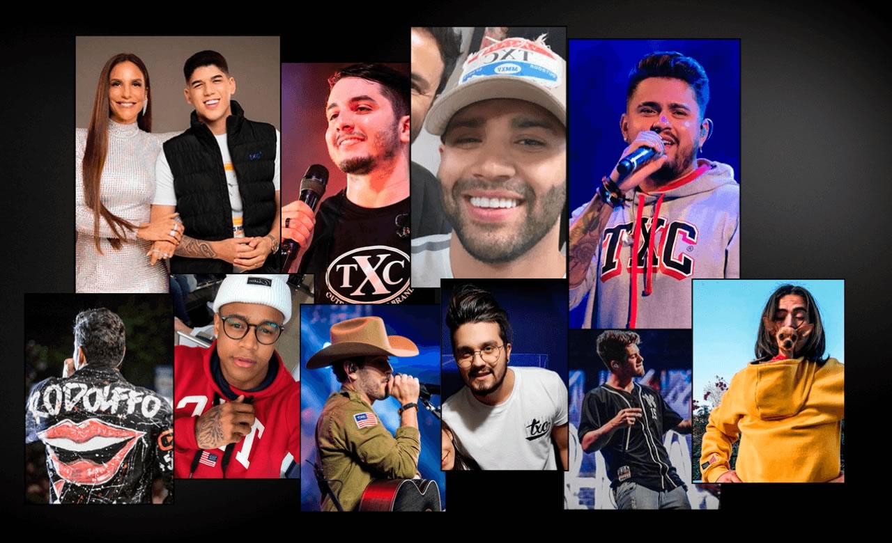 artistas que vestem a marca TXC