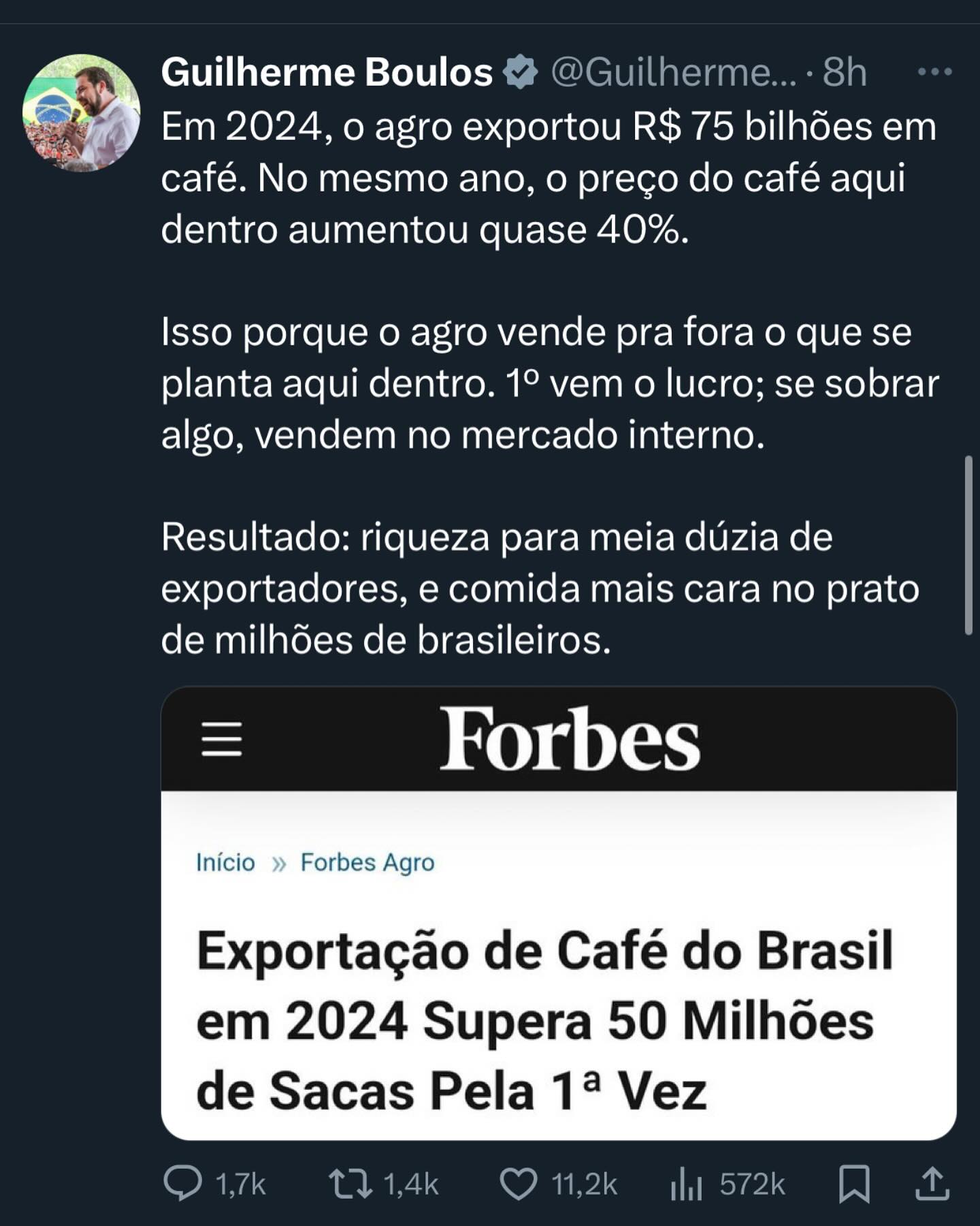 guilherme boulos sobre o agronegocio