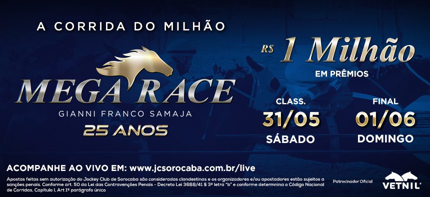 Mega Race celebra 25 anos da Corrida do Milhão no Jockey Club de Sorocaba
