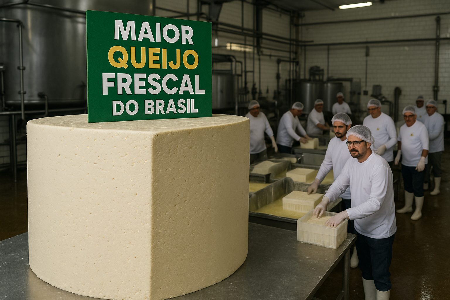 Maior queijo frescal do Brasil quebra recorde com mais de 3.000 kg; vídeo