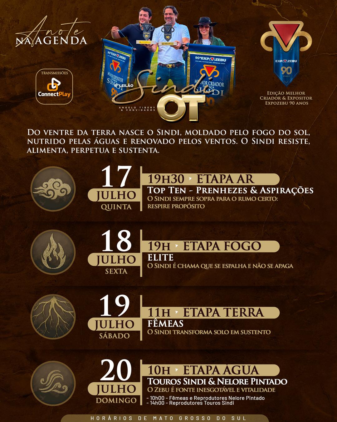 Leilao Sindi OT Convidados - melhores geneticas da raca Sindi - calendario completo