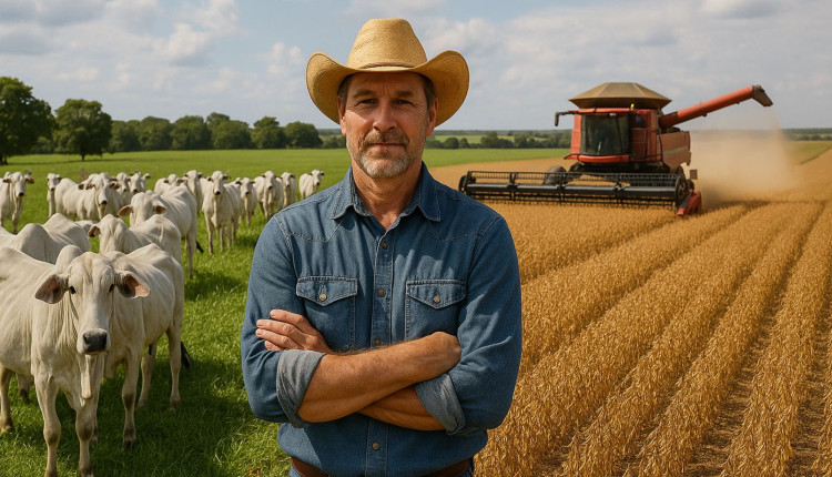 credito rural - de um lado pecuaria de corte nelore - outro colheita da soja ia