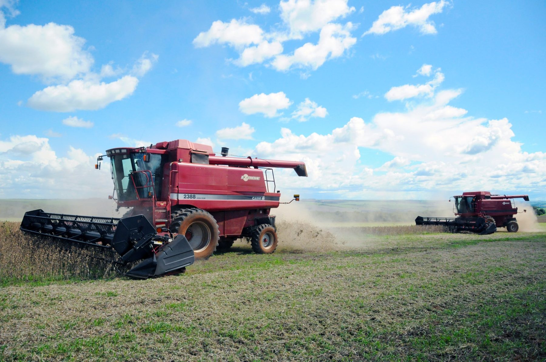 maquina colhendo soja fotao