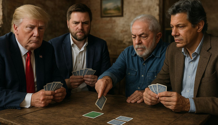 mesa de cartas - truco brasileiro - trump - lula e haddad