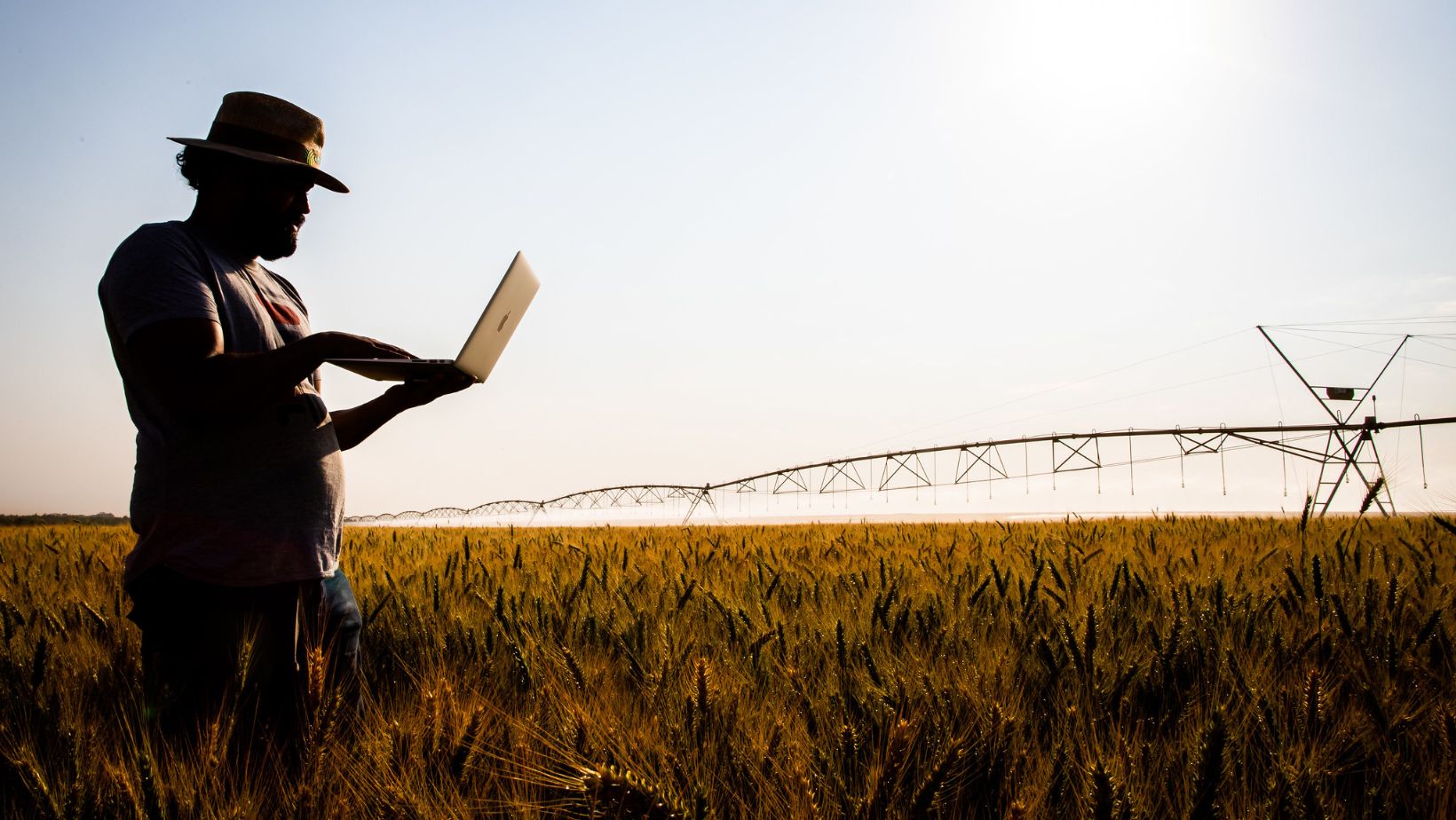 produtor rural - tecnologia no campo - computador - pivot central - trigo - internet fotao