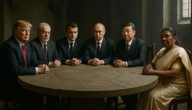 Rei Arthur Tavola Redonda - com os mairoes politicos do mundo - trump lula macron putin xi giping