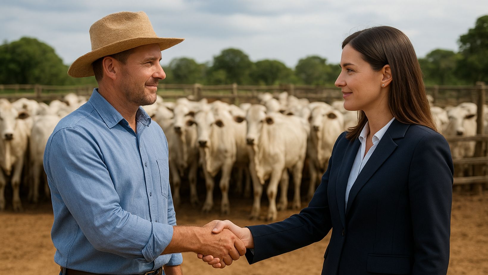 produtor rural fechando negocio com consultora financeira - credito rural