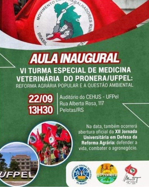 Faculdade UFPEl gera polêmica após palestra contra o agronegócio em curso de Veterinária