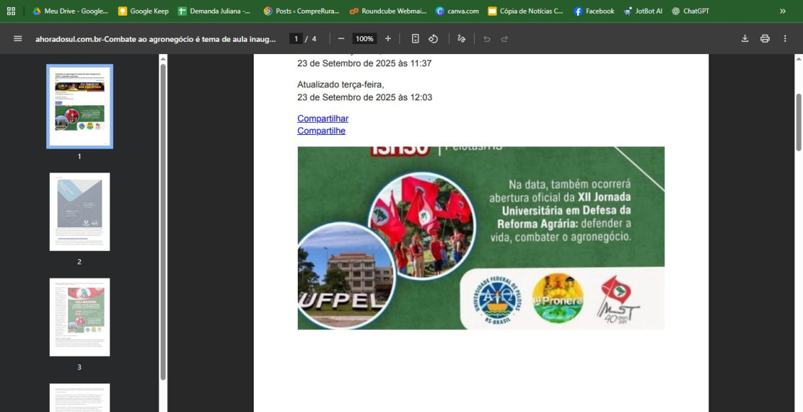 Faculdade UFPEl gera polêmica após palestra contra o agronegócio em curso de Veterinária