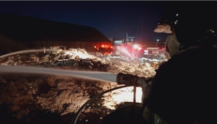 Fardos de algodão são destruídos por incêndio em algodoeira na BR-020