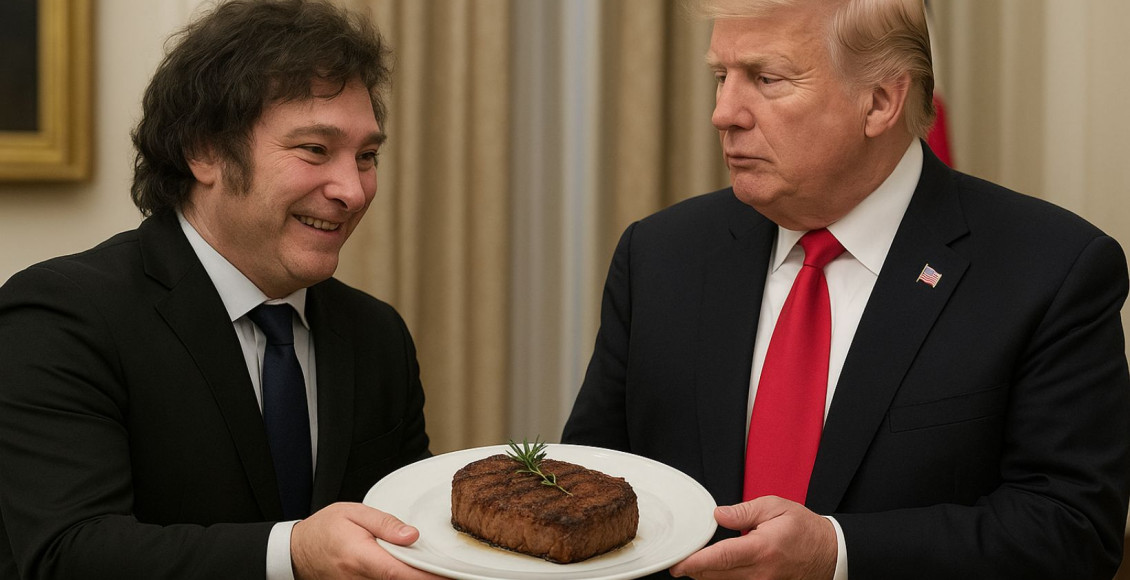 Javier Milei da Argentina com Donald Trump EUA - steak carne bovina