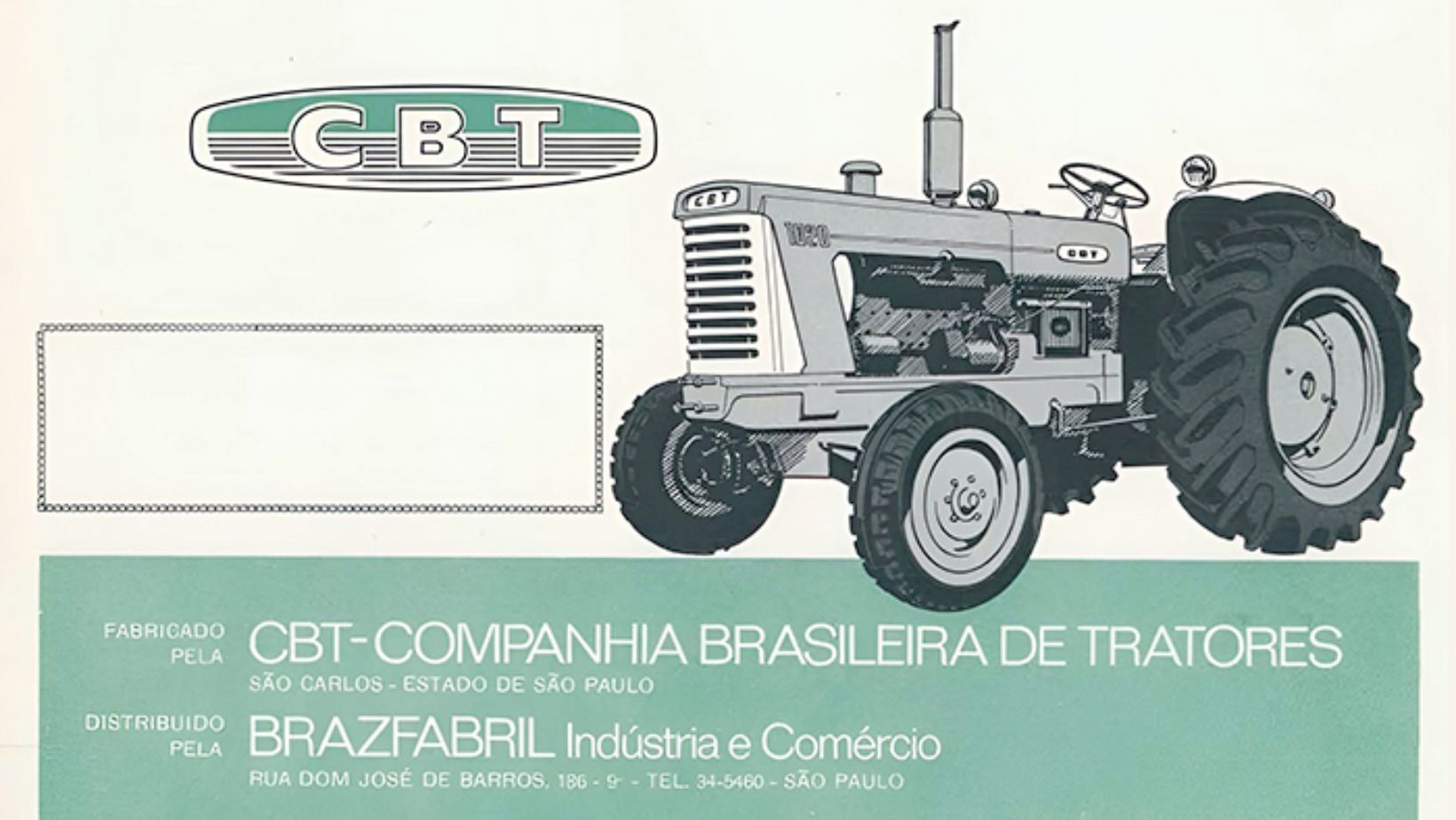 Contracapa de folheto publicitário de 1964, já trazendo a marca CBT.