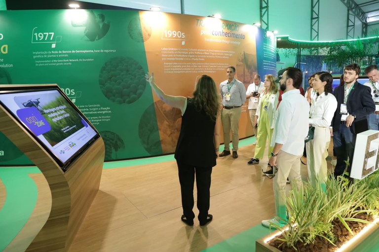 Mapa visita vitrines da Embrapa na COP30 e destaca soluções científicas para a agricultura e o clima