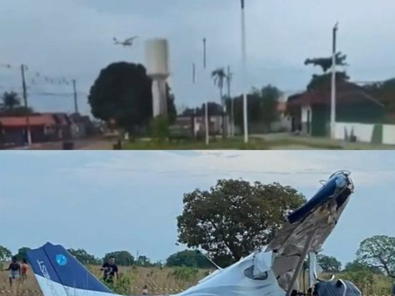 Avião de pequeno porte cai em fazenda no Tocantins e mata piloto