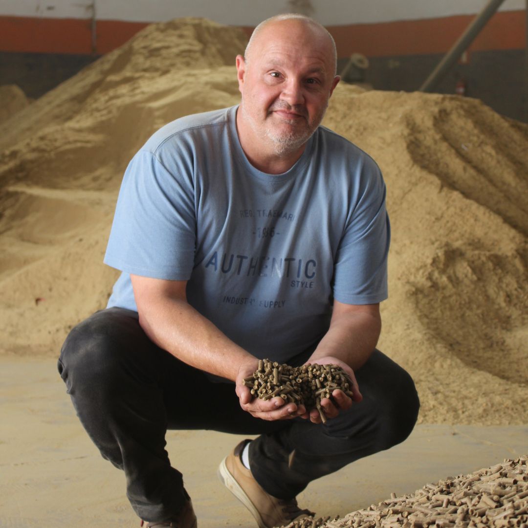 Pellets produzidos pela Bricofee a partir da borra de cafe - Luiz Zolet