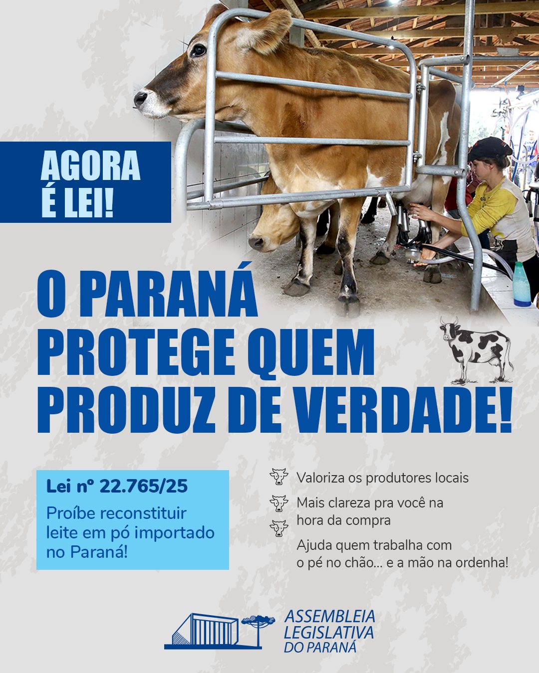 Paraná proíbe reconstituição de leite em pó importado e fortalece produtores locais