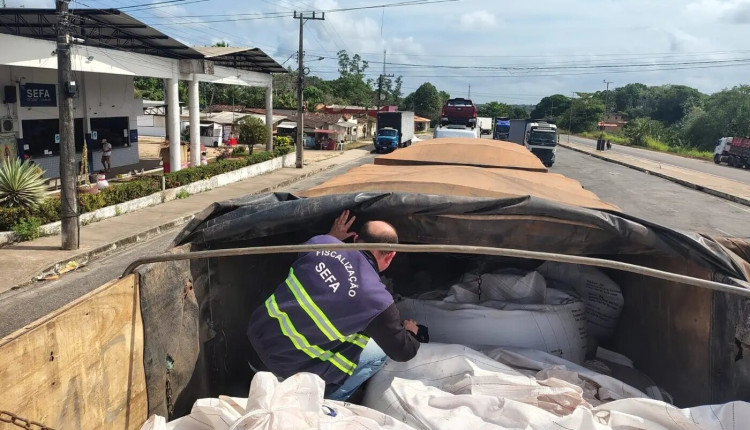 Sefa apreende 50 toneladas de fertilizantes irregulares no posto fiscal do Gurupi, em Cachoeira do Piriá