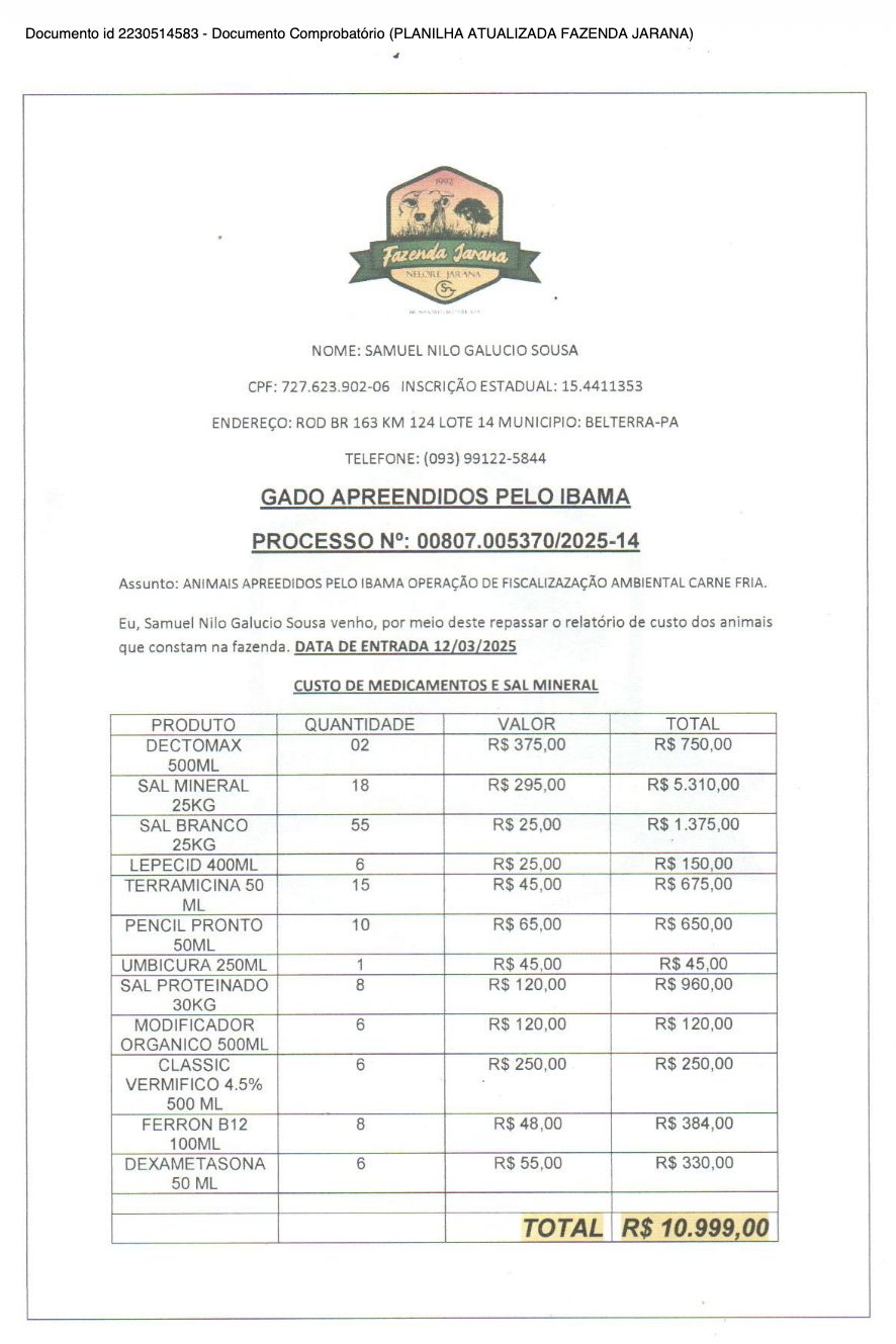 produtor que teve vacas mortas após apreensão do Ibama