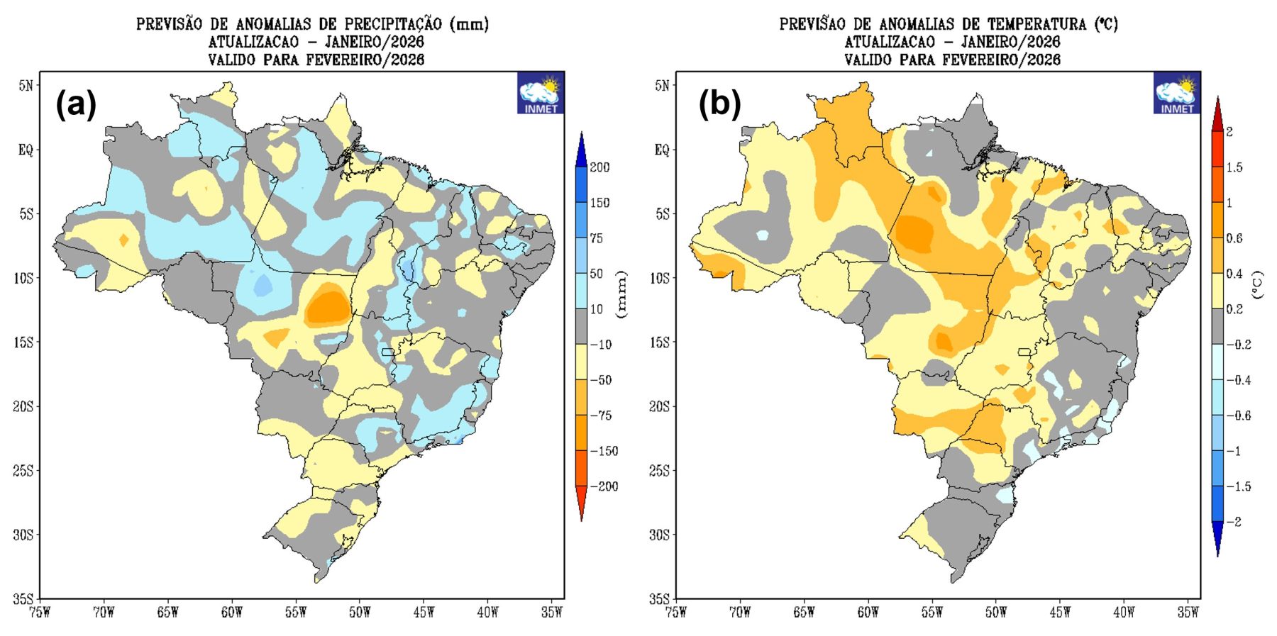 Chuva acima da média marca o clima em fevereiro, aponta Inmet