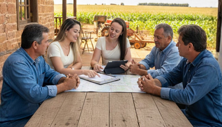 produtores rurais com as consultoras da ConsulttAgro crédito rural
