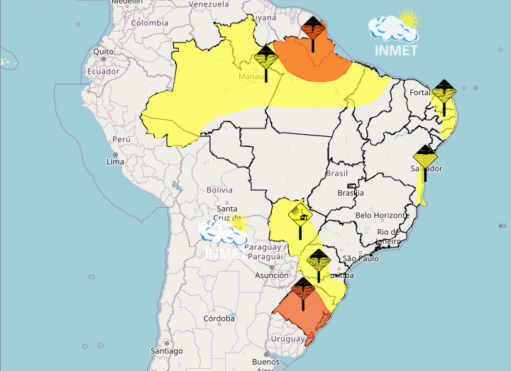 Frente fria avança pelo Sul, provoca temporais no Rio Grande do Sul e espalha rajadas de vento frio por estados do Centro-Sul até o fim de semana. Brasil já entra em alerta, segundo o Inmet