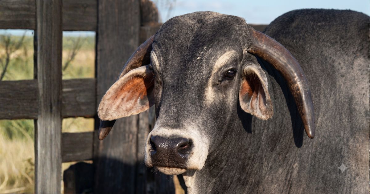 Touro Manso Brahman cinza norte-americano