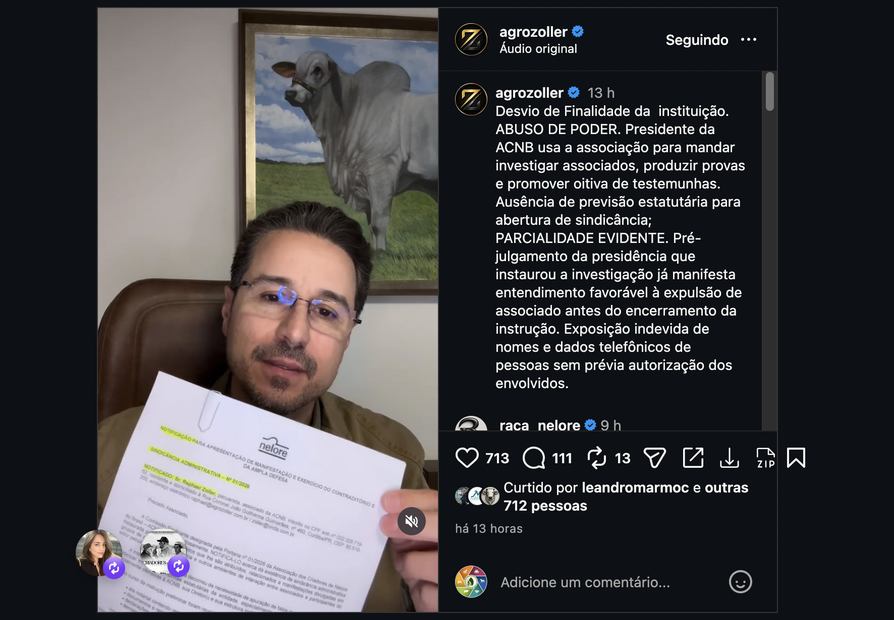 denuncias de Raphael Zoller Nelore Do Brasil -carta