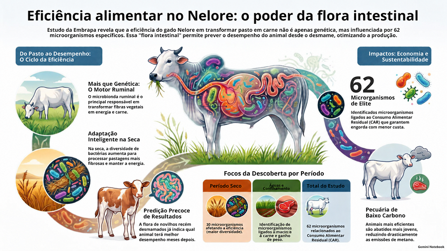 Fezes podem revelar quais bois transformam pasto em carne com mais eficiência, mostra pesquisa