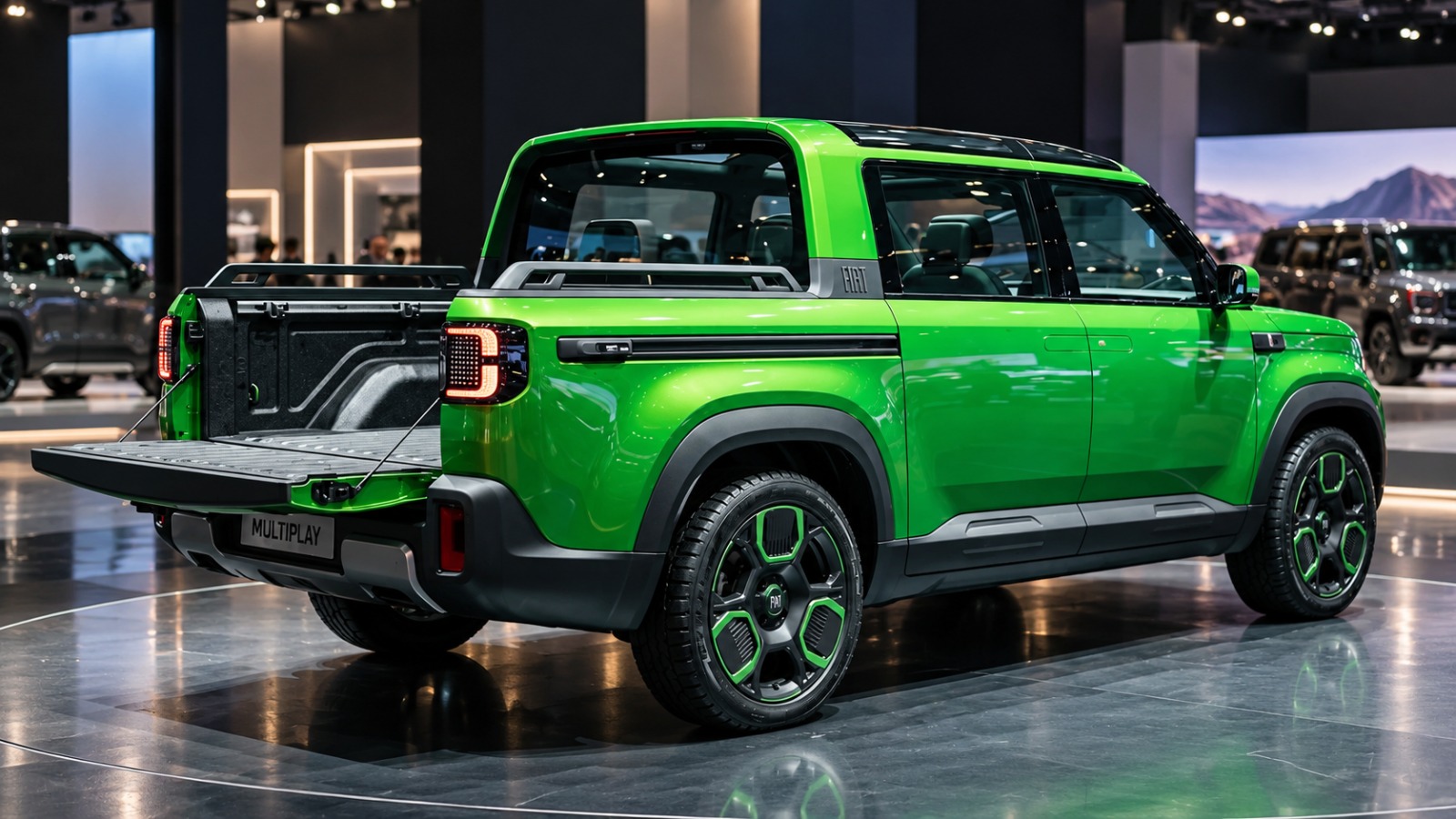 Fiat apresenta carro de 4,45 metros que vira picape com solução escondida na carroceria